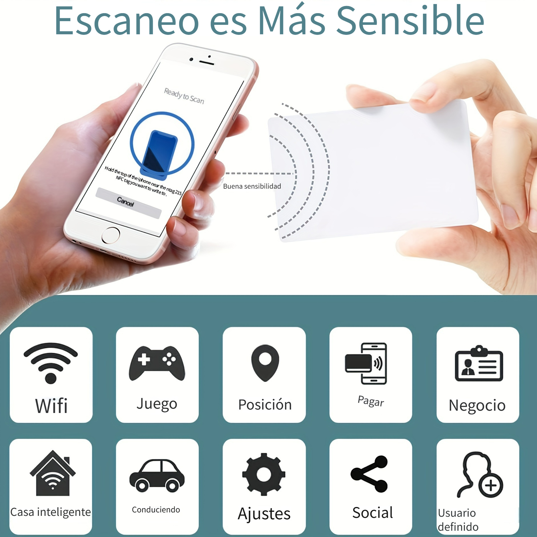 10 etiquetas NFC, tarjetas NFC programables, chip NFC, tarjeta de  presentación NFC, etiquetas NFC, regrabables, etiquetas NFC Ntag 215,  iPhone, compatibles con Amiibo y TagMo para Android y todos los teléfonos  compatibles