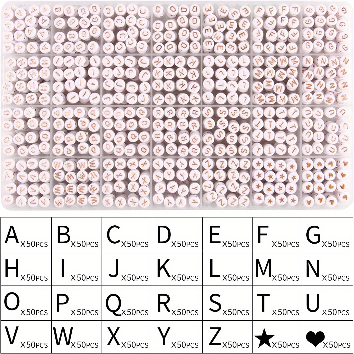 Rose White Acrylic Letter Beads For Jewelry - Temu