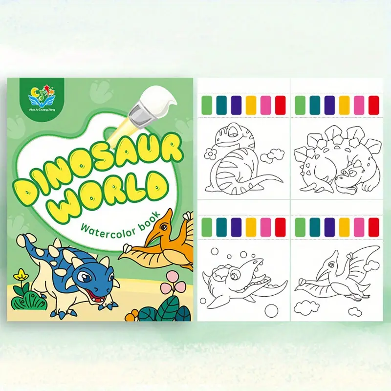 Watercolor Painting Book For Toddlers Dinosaur And Astronaut - Temu