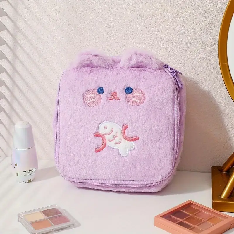 Cartoon Cute Plush Makeup Bag, Travel Roomy Cosmetic Pouch Toiletry Bag  With Handle, Square Cosmetic Case Toiletry Container Organizer, Great Gift  For Girls Women - Temu Norway