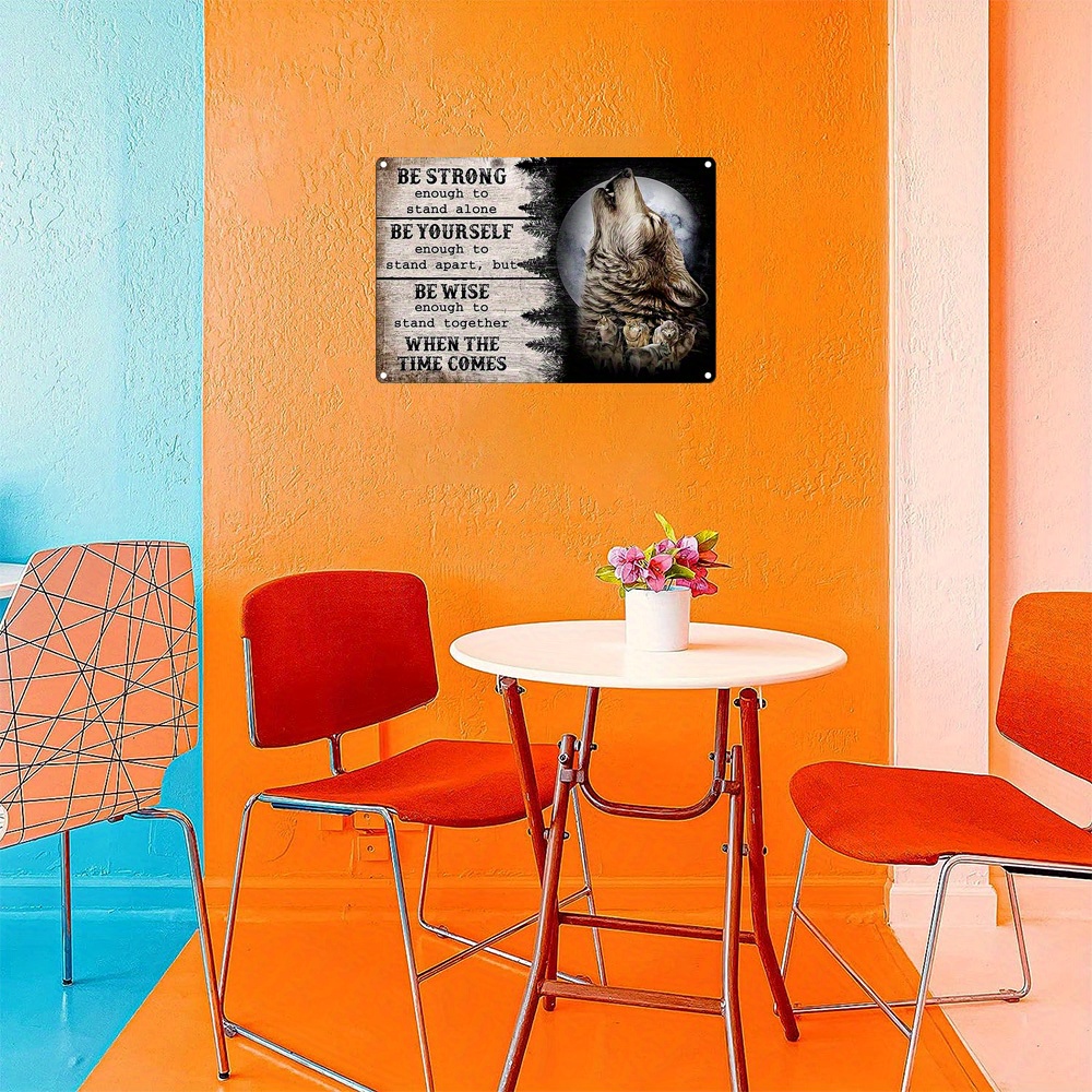 Farmhouse Wall Decor Wolf Poster Wolf Metal Art Vintage Wall Decor