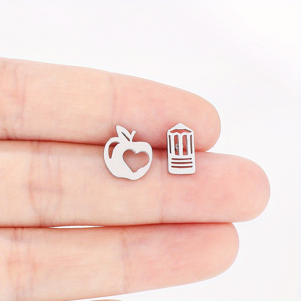 TEMU Aretes de Acero Inoxidable para Hombres de Pluma y , Aretes Minimalistas de Personalidad, Accesorios Transfronterizos y Americanos