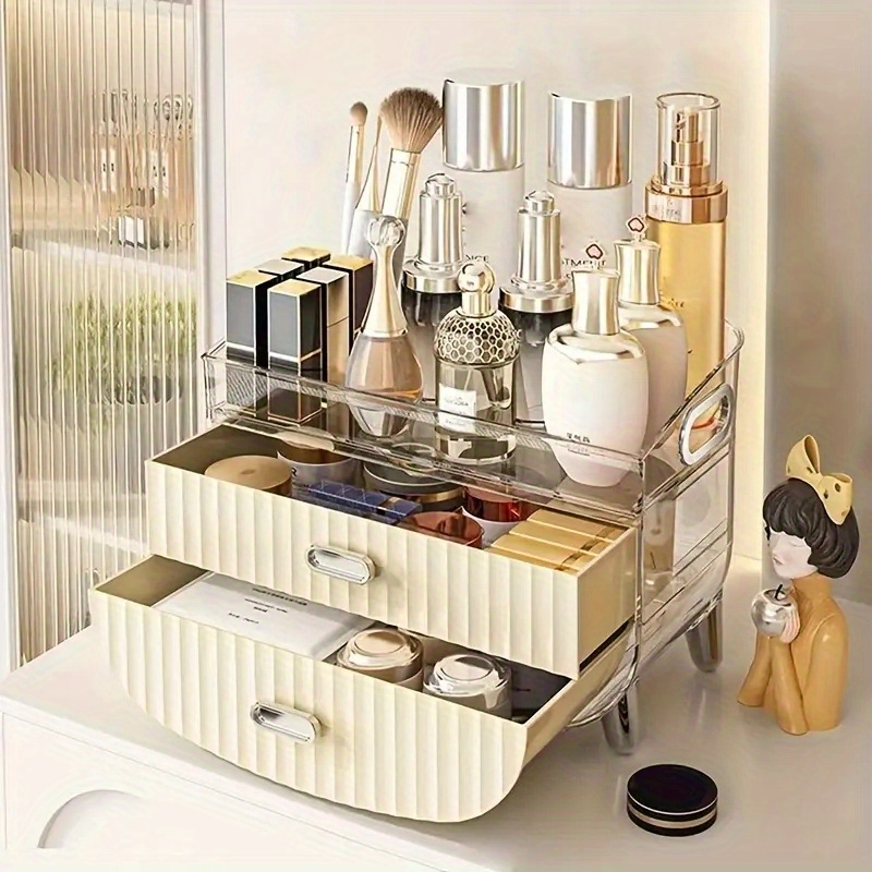 Organizzatore per trucchi, organizer per cosmetici di grande capacità, per  cosmetici, antipolvere, impermeabile, con cassetti per la cura della pelle,  rossetto, pennelli e gioielli (Klein blu) : : Bellezza