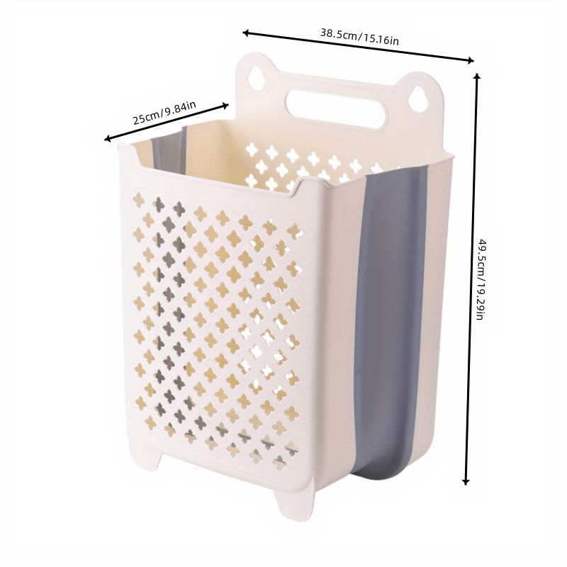 Wall Mounted Foldable Laundry Basket Hollow Breathable Dirty - Temu