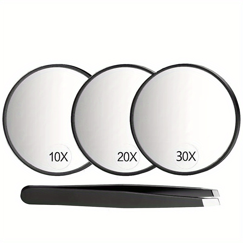 Espejo de aumento redondo 30X, espejo ampliado de 6 pulgadas con tres  ventosas de montaje, espejo de aumento compacto y pinzas, kit de maquillaje  de – Yaxa Colombia
