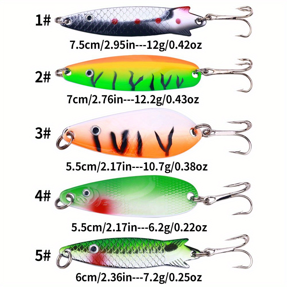 Colorful Metal Spoon Spinner Fishing Lure Artificial Hard - Temu