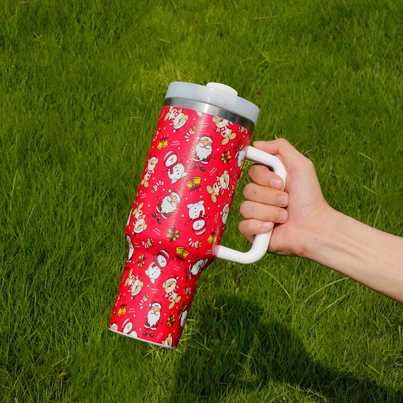 Christmas Pattern Water Bottle Portable Creative Car Tumbler - Temu