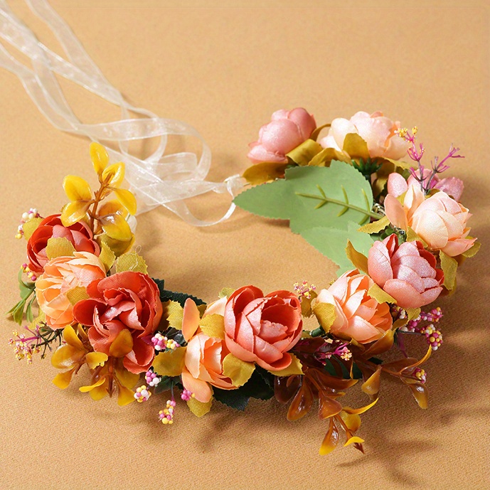 Flower Headband Simulation Flower Wreath Hair Band Hair Temu New Zealand