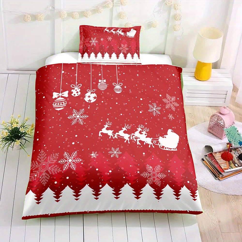 Christmas Theme Duvet Cover Set Christmas Tree Gingerbread - Temu