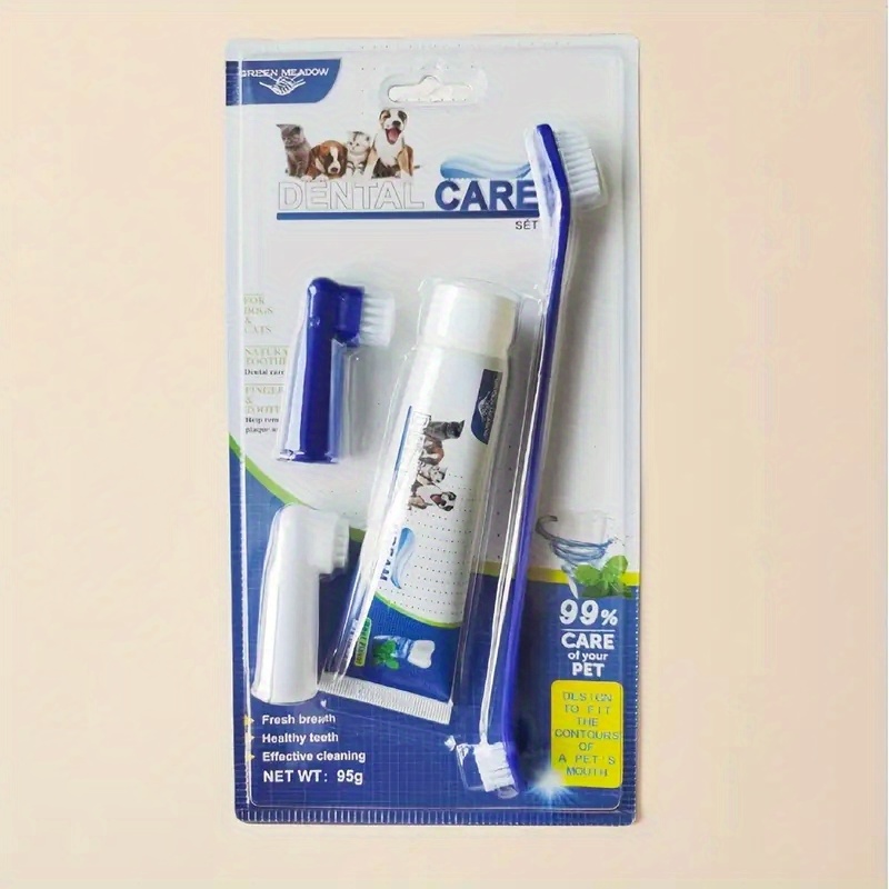 Beef Flavored Dog Toothpaste Finger Toothbrush