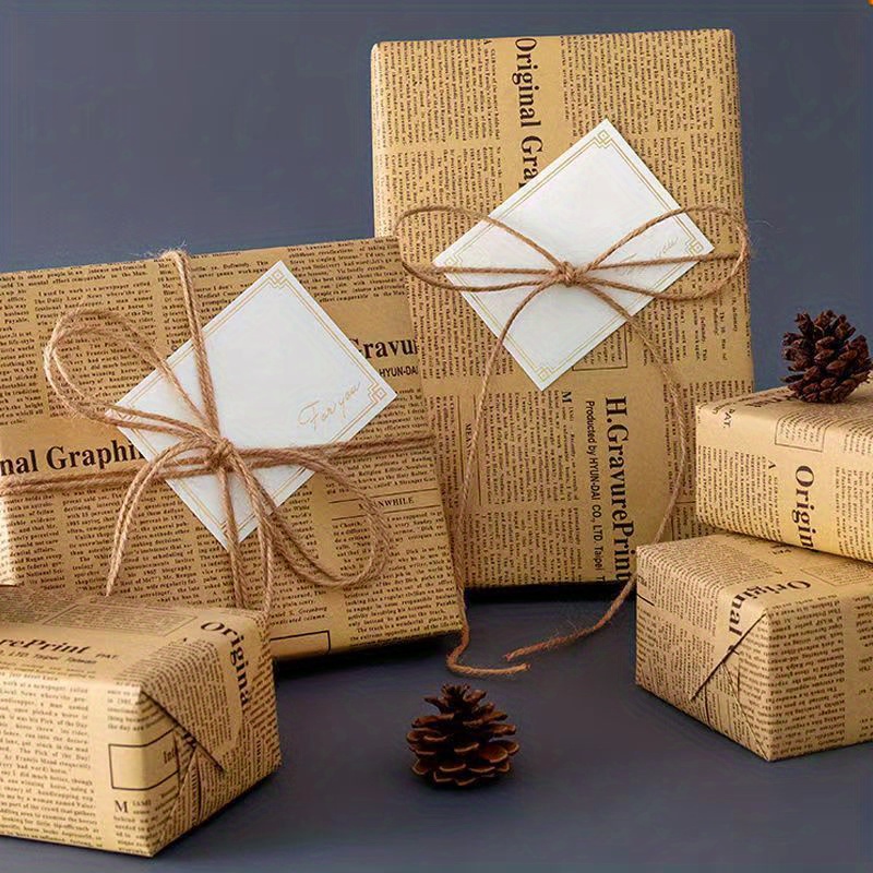 Vintage English Newspaper Kraft Paper Perfect For Gift Box - Temu