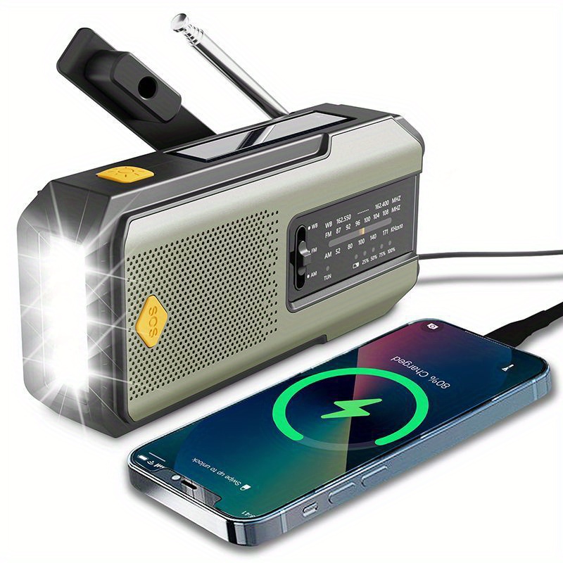 Gueray Radio Portátil de Emergencia Radio Solar 8000mAh Batería Recargable  Am/FM Radio con Alarma SOS y Linterna Cargador de Tteléfono Brújula para  Acampar al Aire Libre Senderismo Naranja : : Electrónica