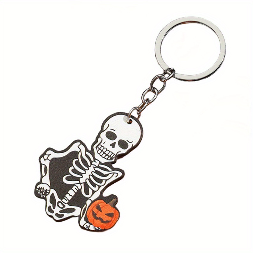 Skelett Halloween Geist Cartoon Schlüsselanhänger Kürbis Fledermaus  Autoschlüssel Anhänger Tasche Zubehör