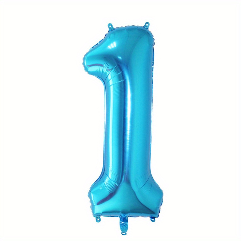 Globos de Helio Numero 1 de 100cm Azul Gigante Foil Poliamida G001B