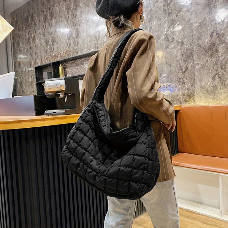 Large Puffer Tote Bag Quilted Down Bag For Women Soft - Temu