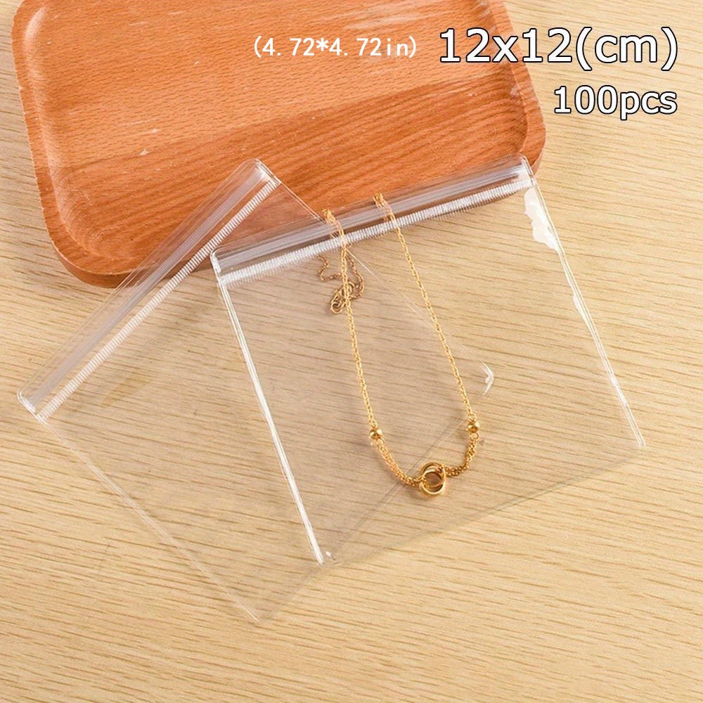100pcs Plastic Transparent Jewelry Earring Packaging Bags Self