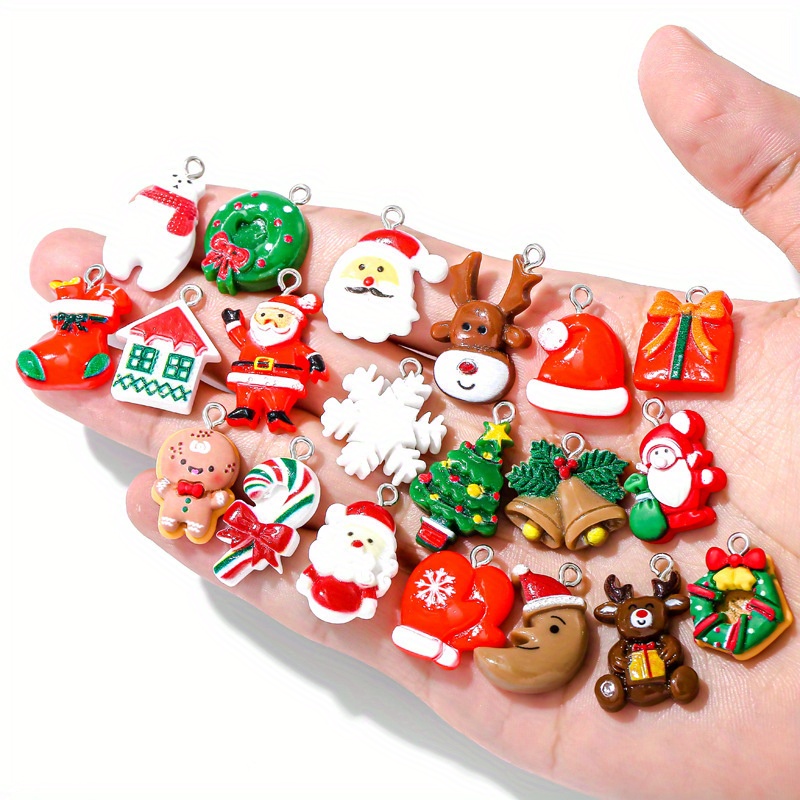 kockuu 1 28pcs Mini Christmas Ornaments Set for Mini Christmas Tree  Decorations Small Tree Resin Miniature Ornaments for Christmas Craft