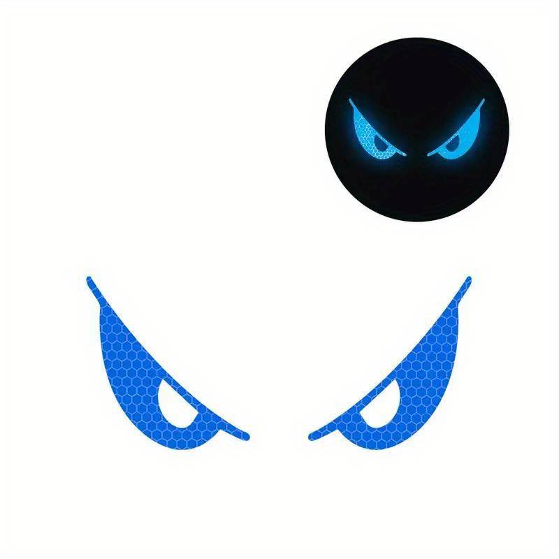 2x Evil Eye Helmet Stickers – Vinyl Motorcycle / Kart Decal – Blue Flag Design