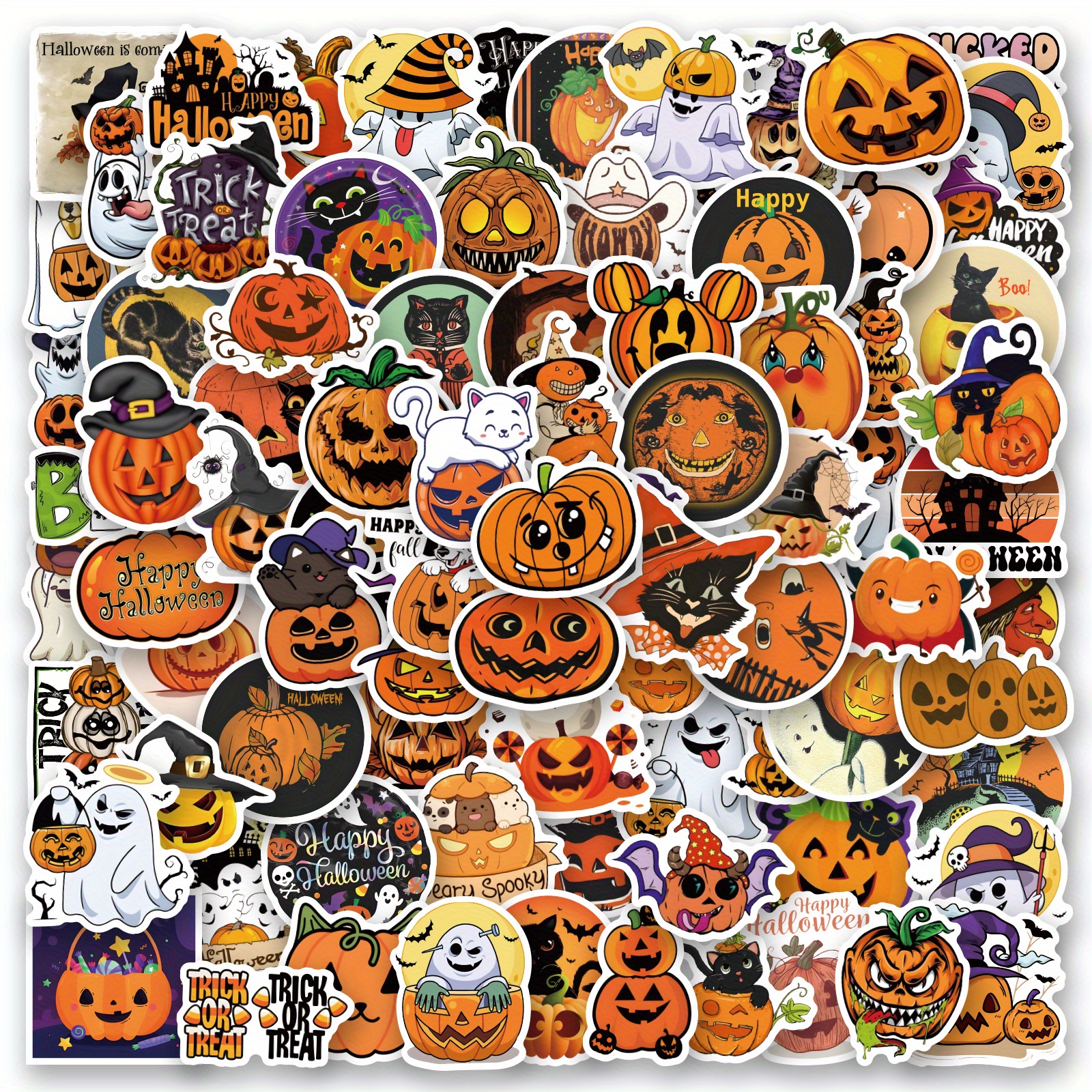 Vintage Halloween Vinyl Stickers Pumpkin Witch Stickers Pack - Temu