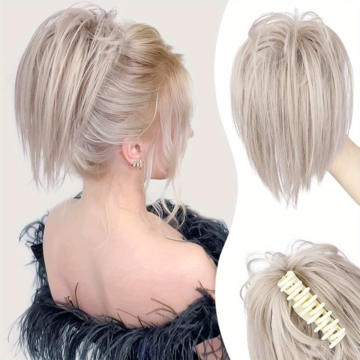 Wavy Curly Chignon Hair Bun Claw Clip In Hair Bun Extension
