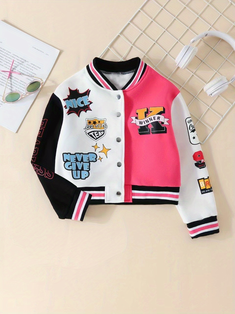 Girls Uniform Long Sleeve Bomber Jacket