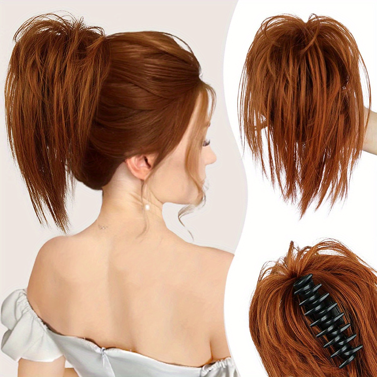 Wavy Curly Chignon Hair Bun Claw Clip In Hair Bun Extension