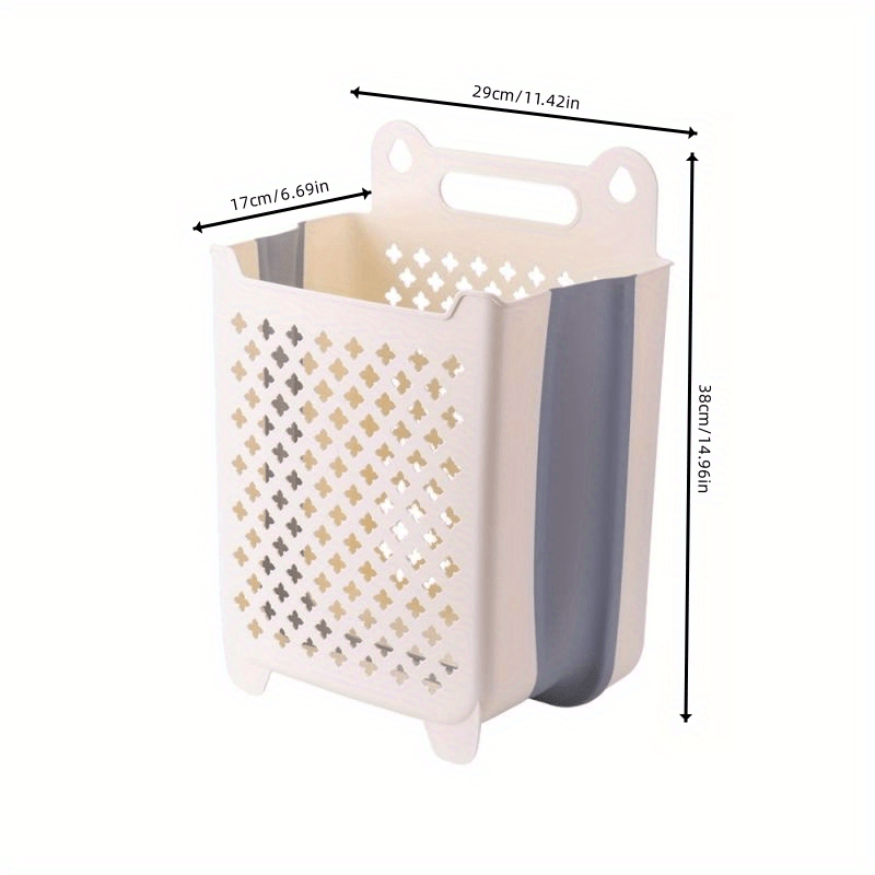 1pc Collapsible Plastic Laundry Basket Hollow Out Wall Mounted Foldable  Laundry Basket Household Dirty Clothes Storage Basket Bathroom Basket  Bucket - Home & Kitchen - Temu Netherlands
