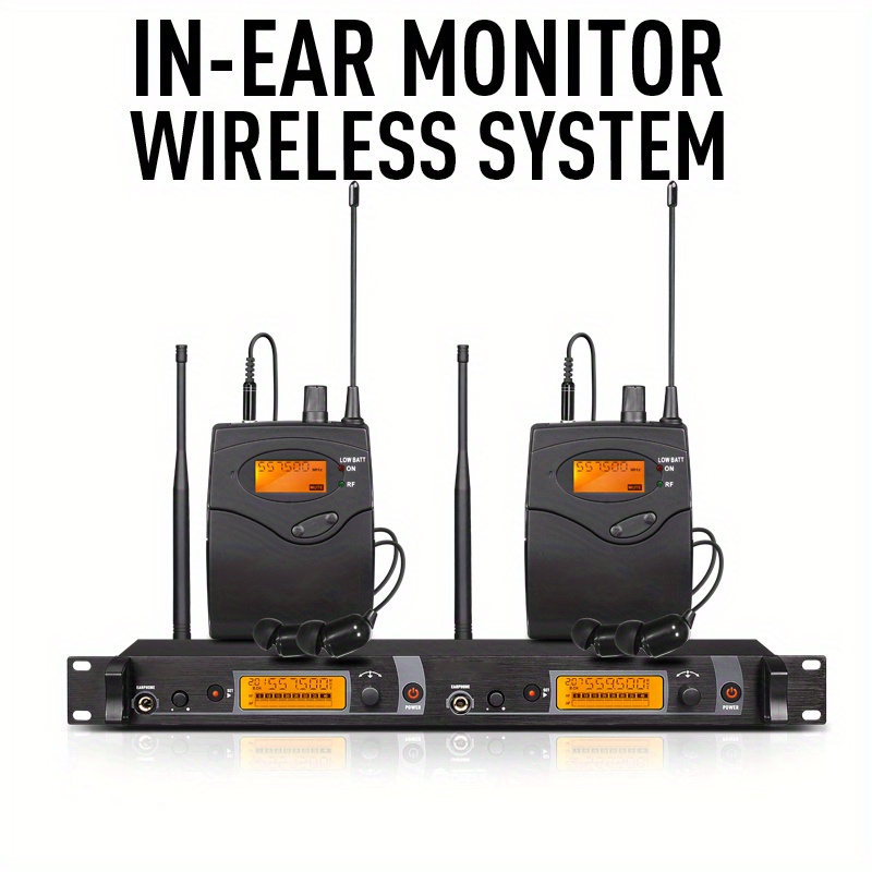 UHF Stereo Wireless In Ear Monitor System for Stage Monitoring Earphone  Portable