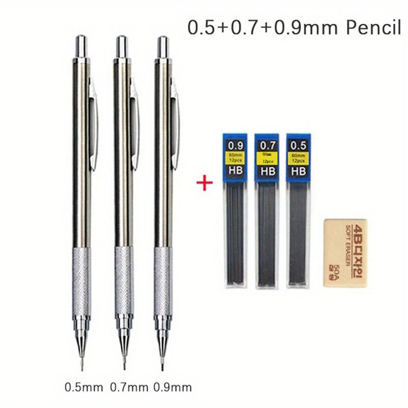 0.3, 0.5, 0.7,0.9,2.0mm Set di matite meccaniche 2B HB matite