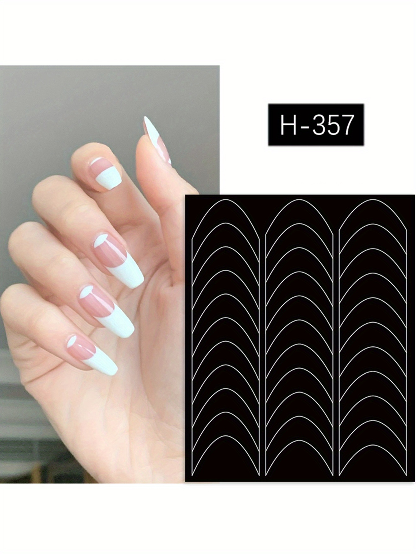 6Pcs/Set French Manicure Strip Nail Stickers Stencil Finger Tip Guide  Sticker Smile Line Guide Strips DIY Nail Art Tools NTFST