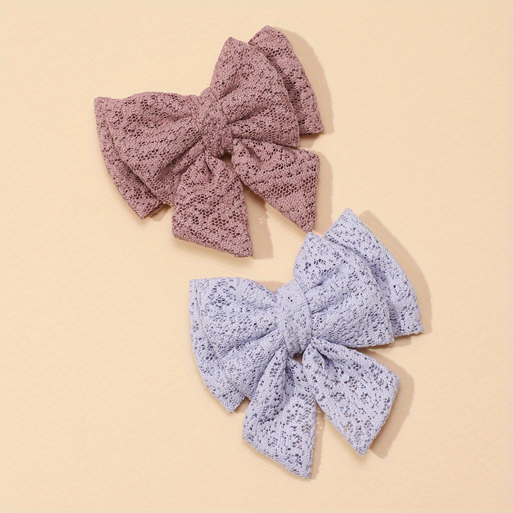 4pcs/set Simple Blue Bow Design Hair Clips For Kids, Handmade Hair  Accessories Suitable For Daily Use