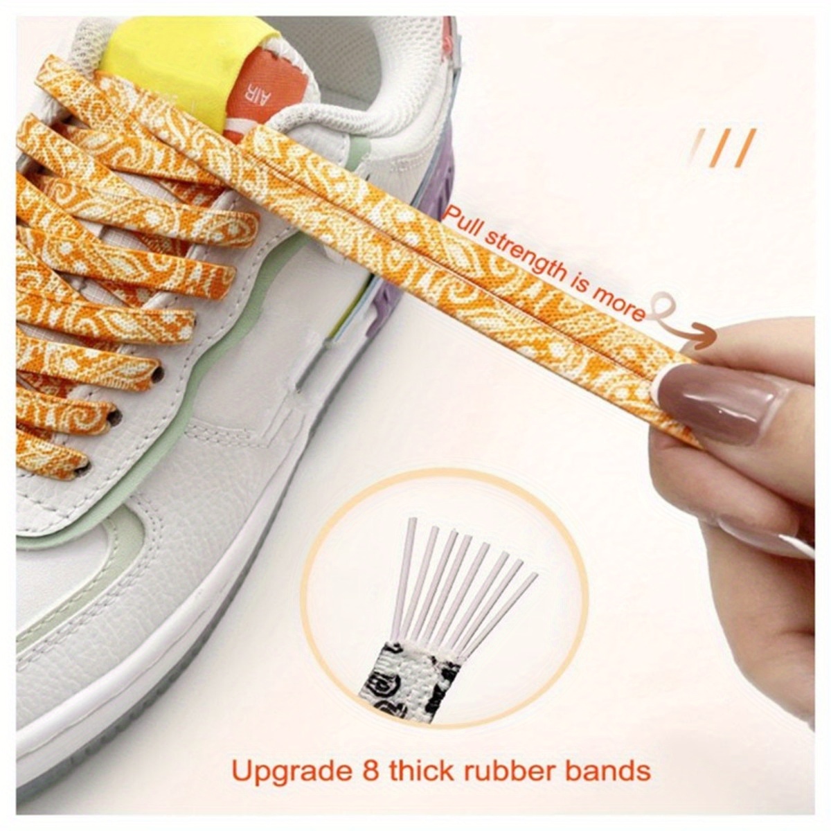 New Lazy Elastic Cashew Flower Shoelaces 100cm Suitable For Sports Shoes Casual Shoes Adults 1 Pair