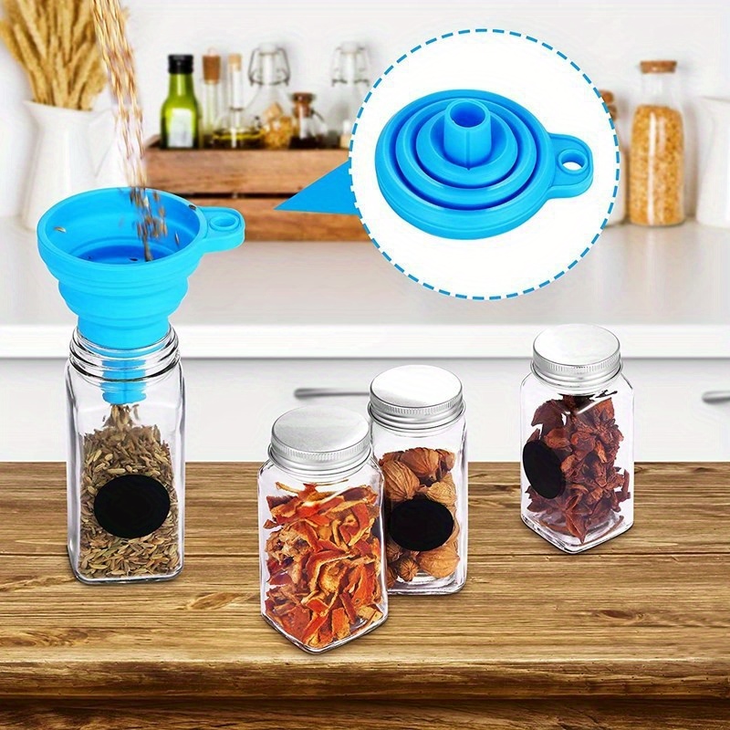 12Pcs Glass Spice Jar with Bamboo Lids Salt and Pepper Shakers