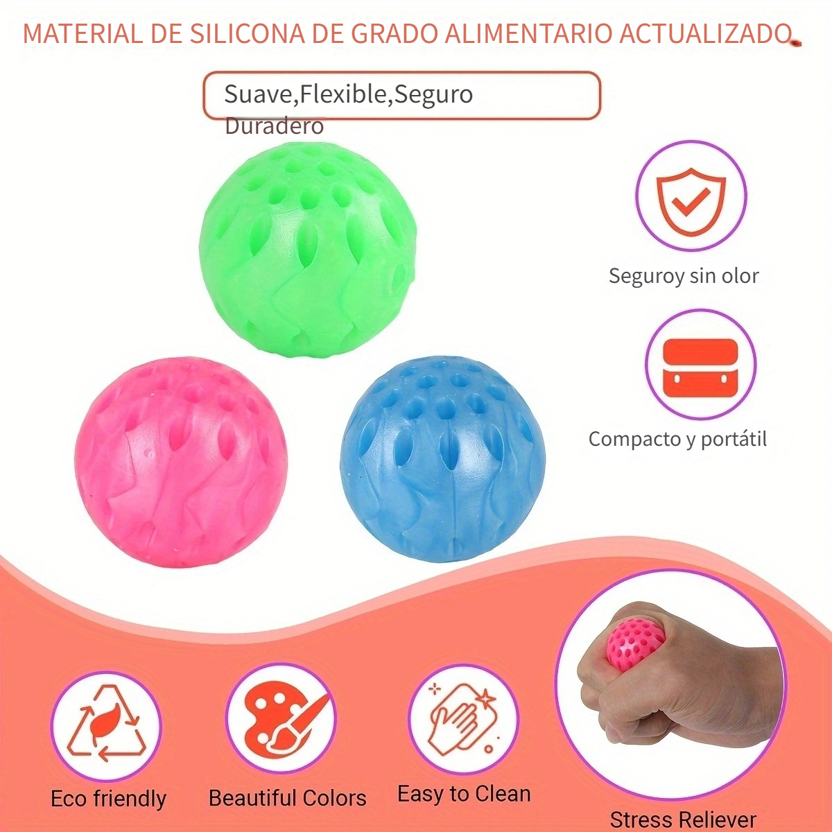 Pelotas antiestrés que cambian de color, juguetes sensoriales para apretar,  bolas blandas para adultos y niños, bolas de alivio del estrés para