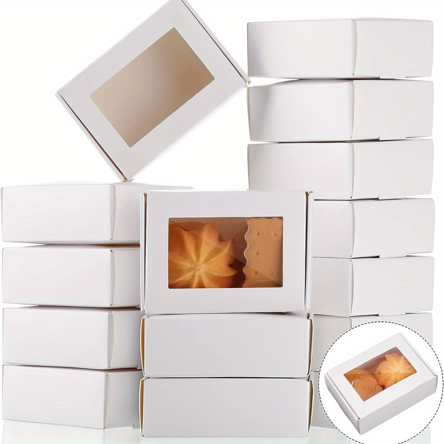  60 Pcs Kraft Soap Box with Window Soap Boxes for