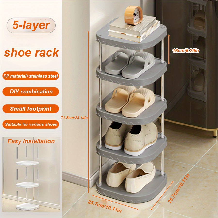 Hallway Space Saving Shoes Rack Over Multi-layer Stainless Steel