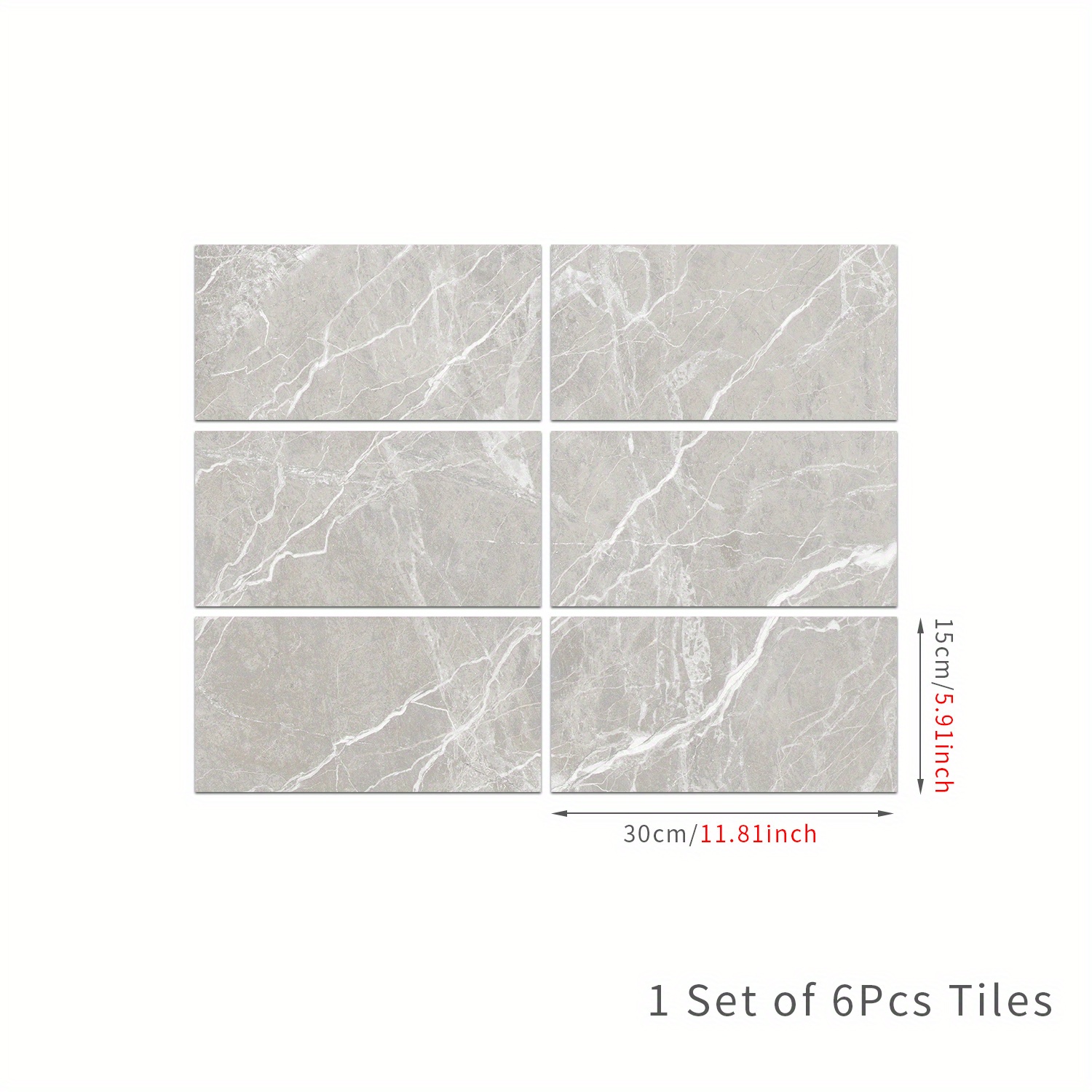 Rectangular Light Gray Ceramic Tile Sticker For Home Wall - Temu