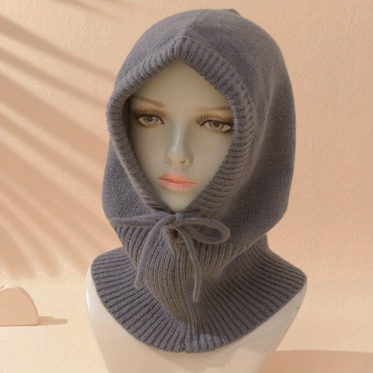 Solid Color Knit Balaclava Unisex Invierno Cálido Bufanda - Temu