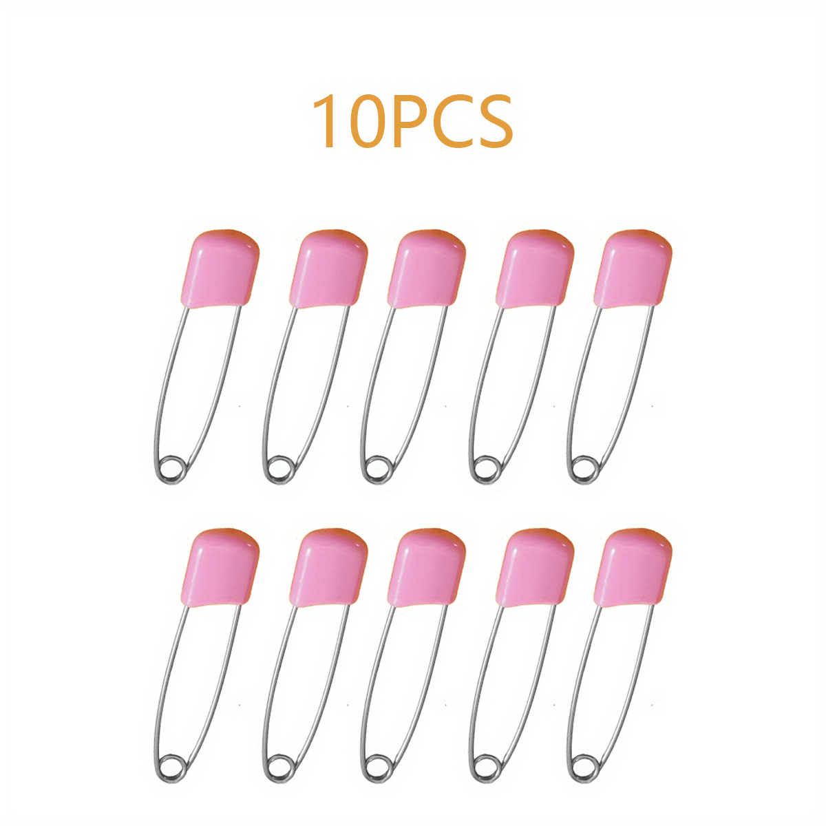 50 Pieces Diaper Pins Baby Safety Pins 2.2 Inch Plastic Head Cloth Diaper  Pins with Locking Closures Stainless Steel Nappy Pins with Velvet Bag