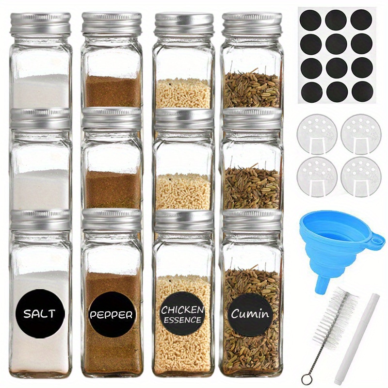 Spice Jar, Spice Bottle, Pepper Shakers, Seasoning Bottle, Kitchen  Seasoning Jar, Glass Monosodium Glutamate Bottle, Outdoor Pepper Shakers  For Kitchen Camping Picnic Bbq, Spice Bottle With Bamboo Lid, Home Kitchen  Supplies, Bbq