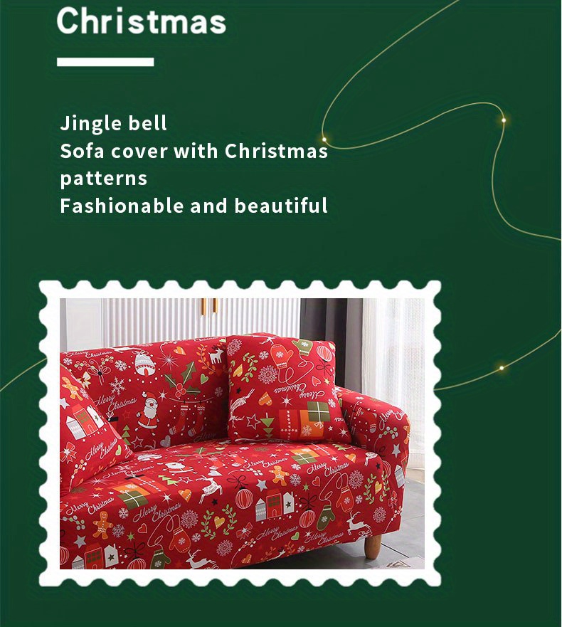 Sofa Slipcover Non slip Red Bell Christmas Sofa Cover Couch - Temu