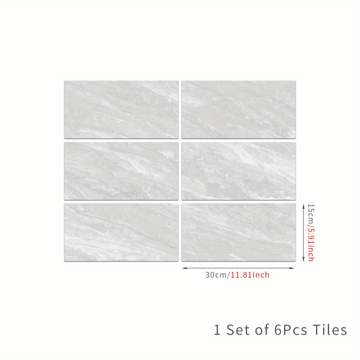 Rectangular Light Gray Ceramic Tile Sticker For Home Wall - Temu