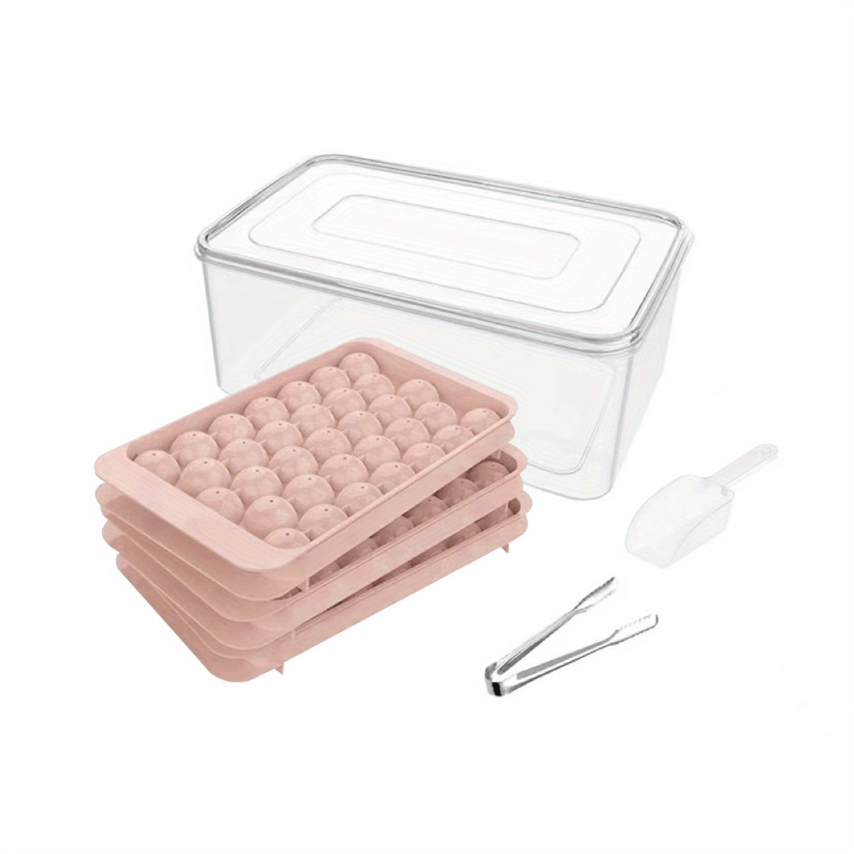 Ice Cube Mold Freezer Ice Tray With Ice Scoop And Ice Box - Temu