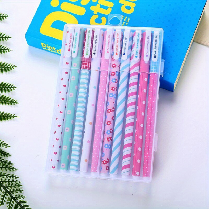 10pcs/set, Penna Gel Penna Bianca Piccola Penna Firma Penna Trasparente  Penna Scrub Asciugatura Rapida Penna Studente Forniture Scolastiche,  Ritorno A Scuola, Forniture Scolastiche, Kawaii Forniture Per Ufficio,  Colori Per La Scuola, Pennarelli