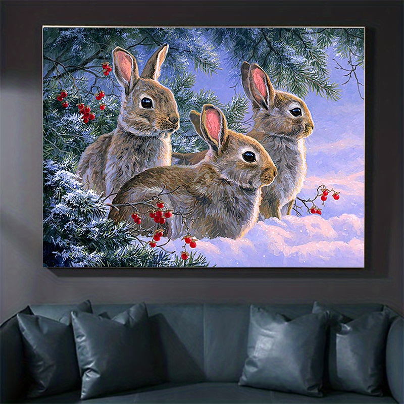 Diy Rabbit Animal Pattern Diamond Painting Kit, Mosaic Decoration