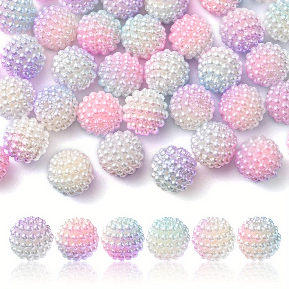 Image of 40pcs 12mm Acrylic Beads, Berry Beads, Combined Beads For Diy Bracelet Necklace Earrings Phone Bag Chain Handmade Crafts Jewelry Making Supplies