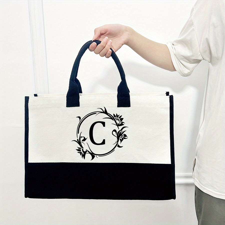 1pc Large Capacity Fashionable Tote Bag With Letter Printing, Suitable For  Women's Daily Use