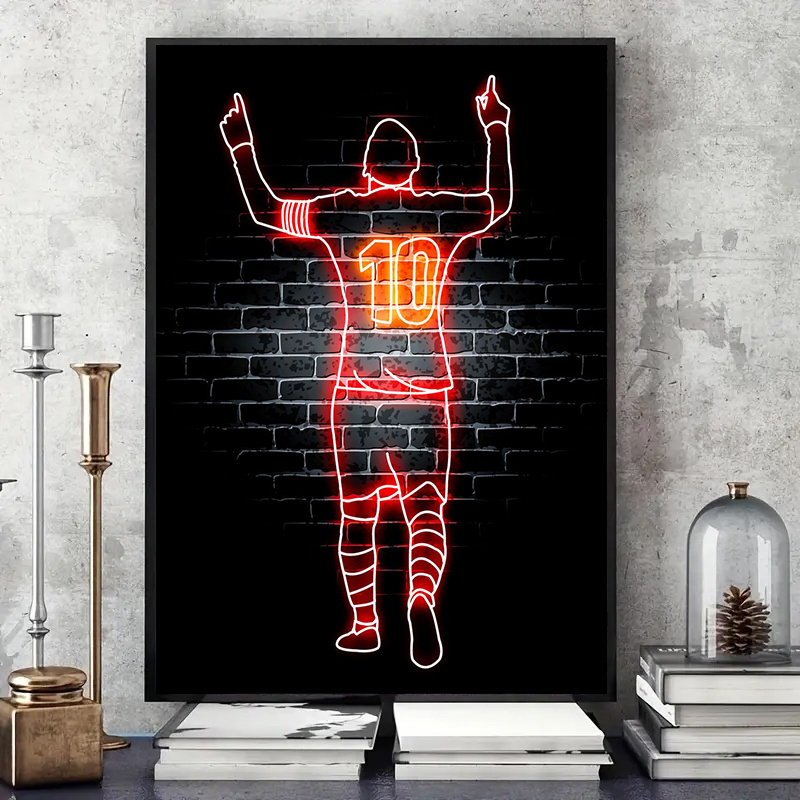 Em promoção! Jogador De Futebol Cartazes Tela De Pintura, Arte De Parede De  Neon Destaque Da Linha De Imagens Moderno Para Decoração Sala De Estar  Pinturas De Parede