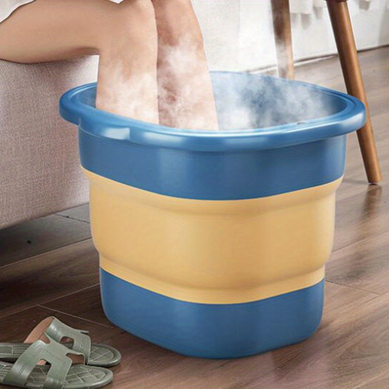 Foldable Mop Bucket Portable Wash Basin Dishpan Bathroom Home (Blue)