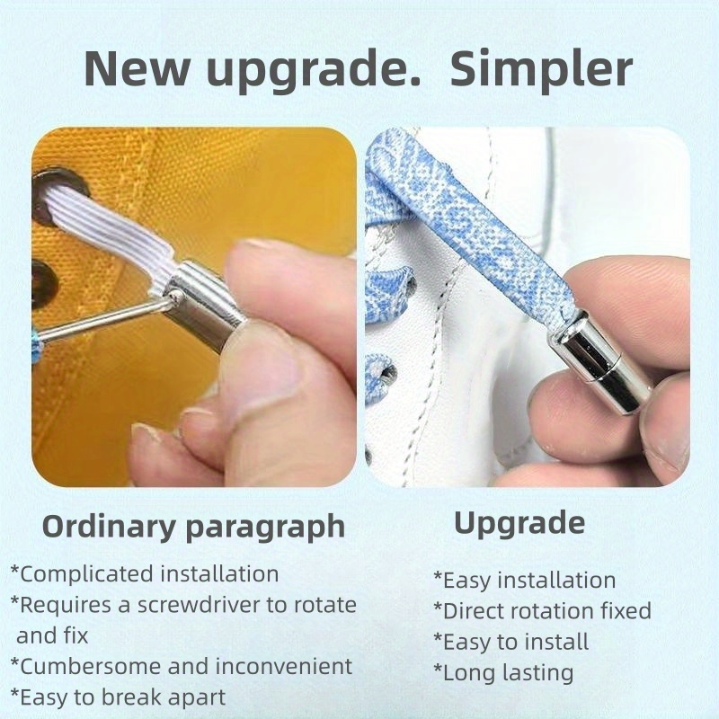 1Pair Lazy Shoe Laces Buckle, No Tie High Stretch Elastic Shoelaces, Adults, Easy To Wear And Release